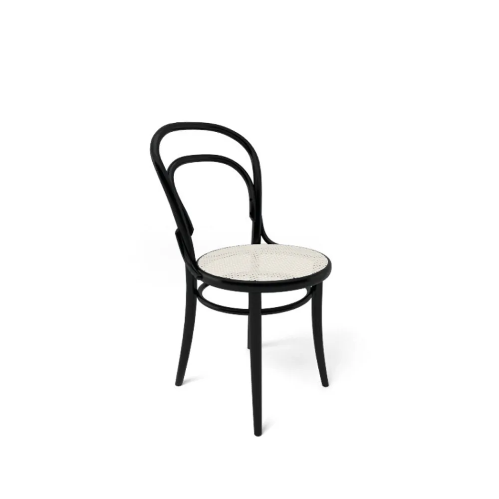 Ton no.14 chair, Black stained B123-New rattan seat TON