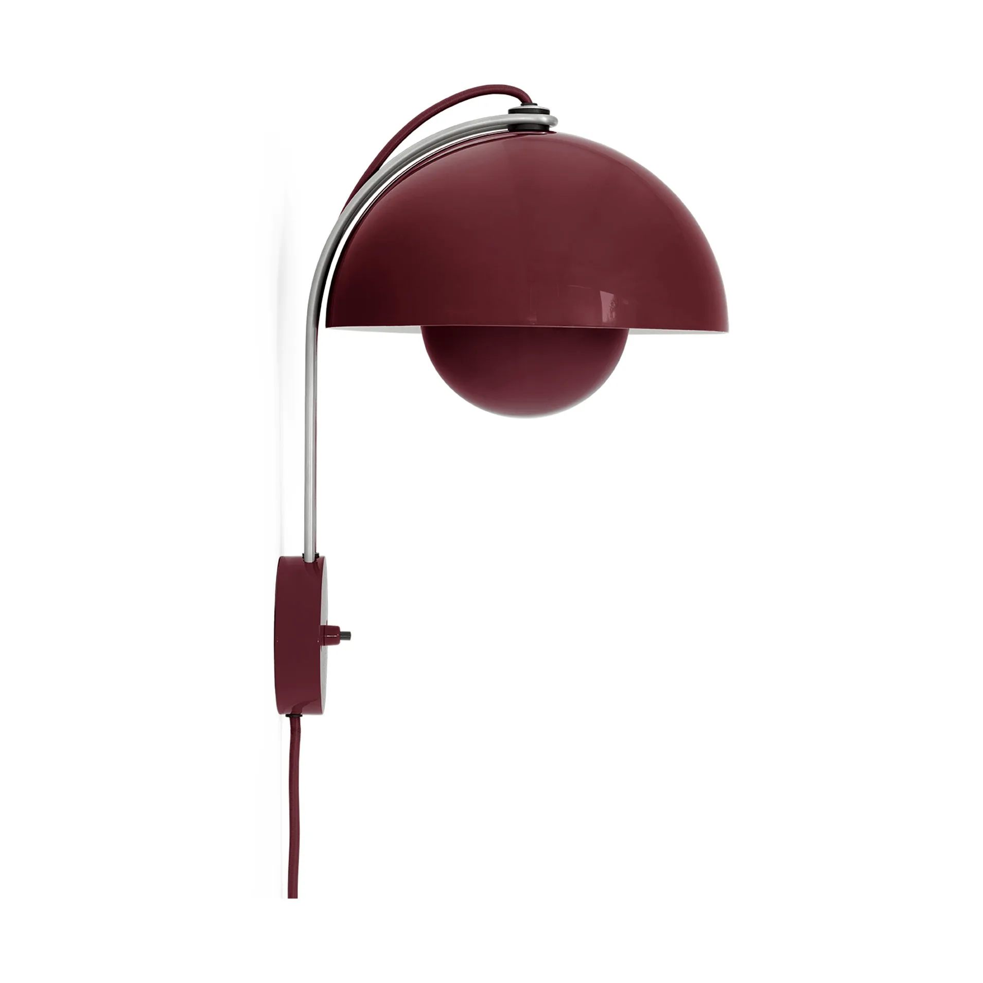 Flowerpot VP8 wall lamp, Dark plum &Tradition
