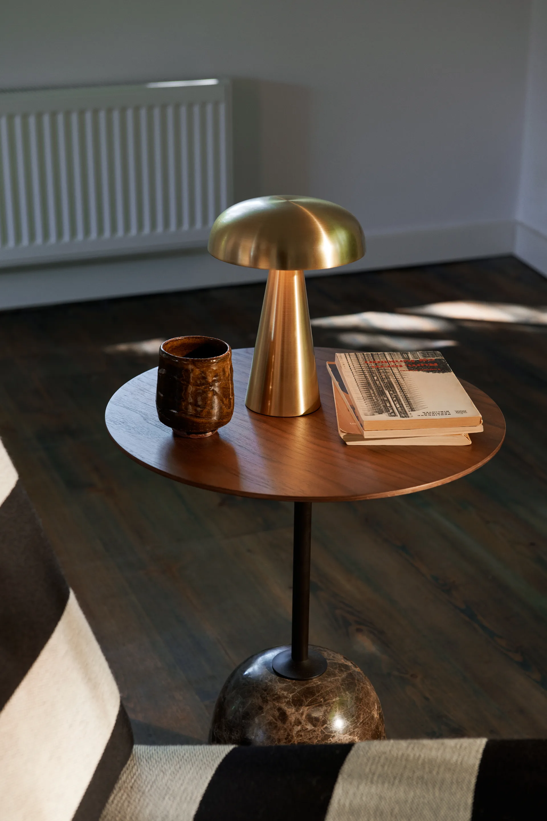Lato side table LN8, Lacquered walnut-Emperador marble &Tradition