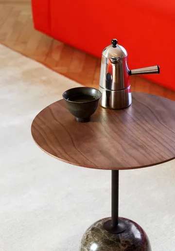 Lato side table LN8 - Lacquered walnut-Emperador marble - &Tradition
