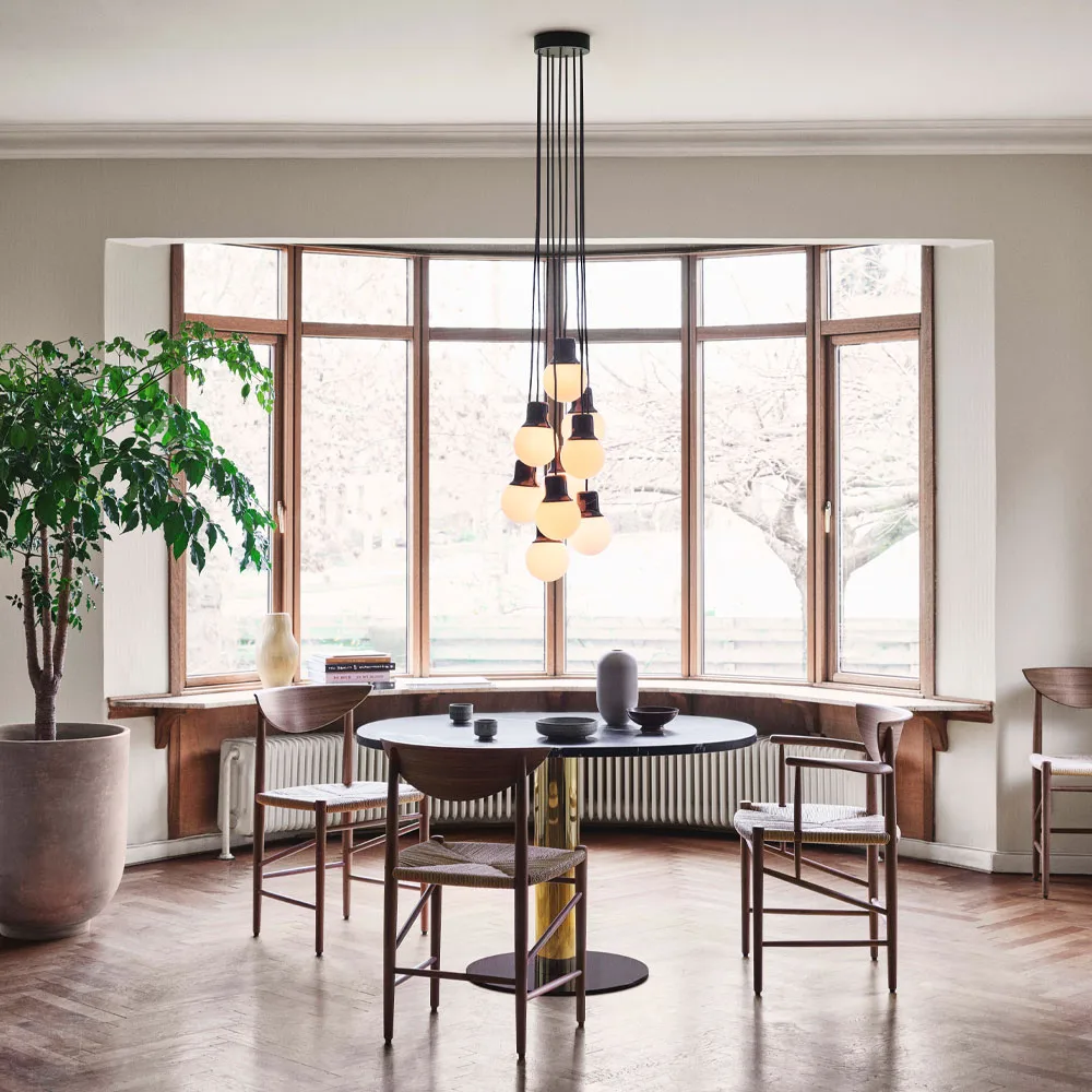 Mass Light NA6 pendant lamp, Black marble/white, nero marquina &Tradition