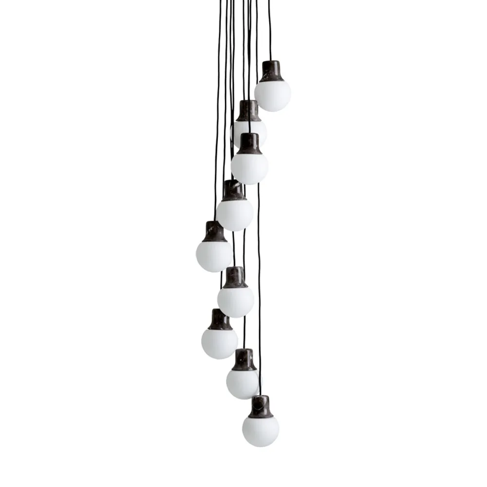 Mass Light NA6 pendant lamp, Black marble/white, nero marquina &Tradition
