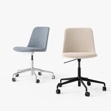 Rely HW31 office chair - Fabric re-wool 718 grey, black base - &Tradition