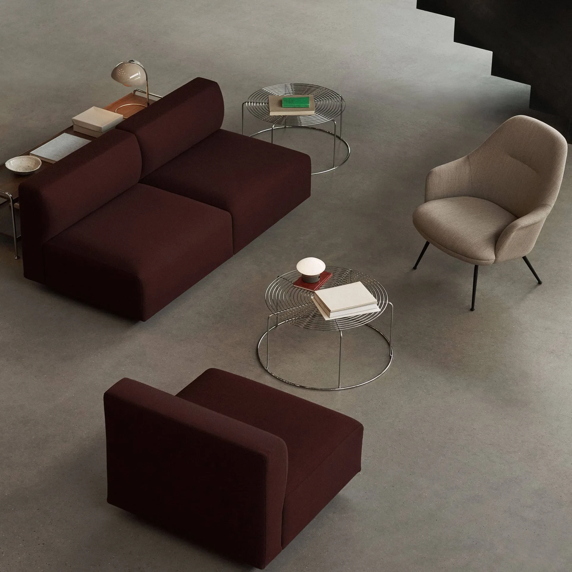 Wire VP17 coffee table, Stainless steel, Ø74x36 cm &Tradition