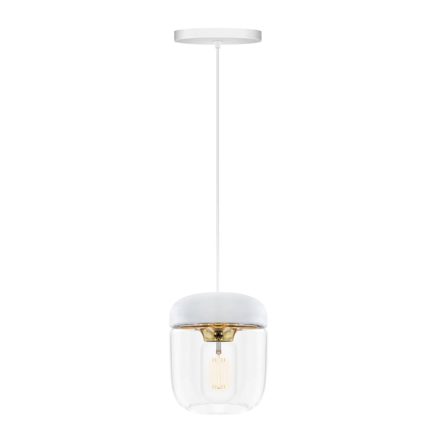 Acorn lamp shade white, polished brass Umage