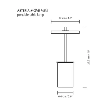 Asteria Move Mini table lamp Ø12x25,5 cm - Grey Marble-steel - Umage