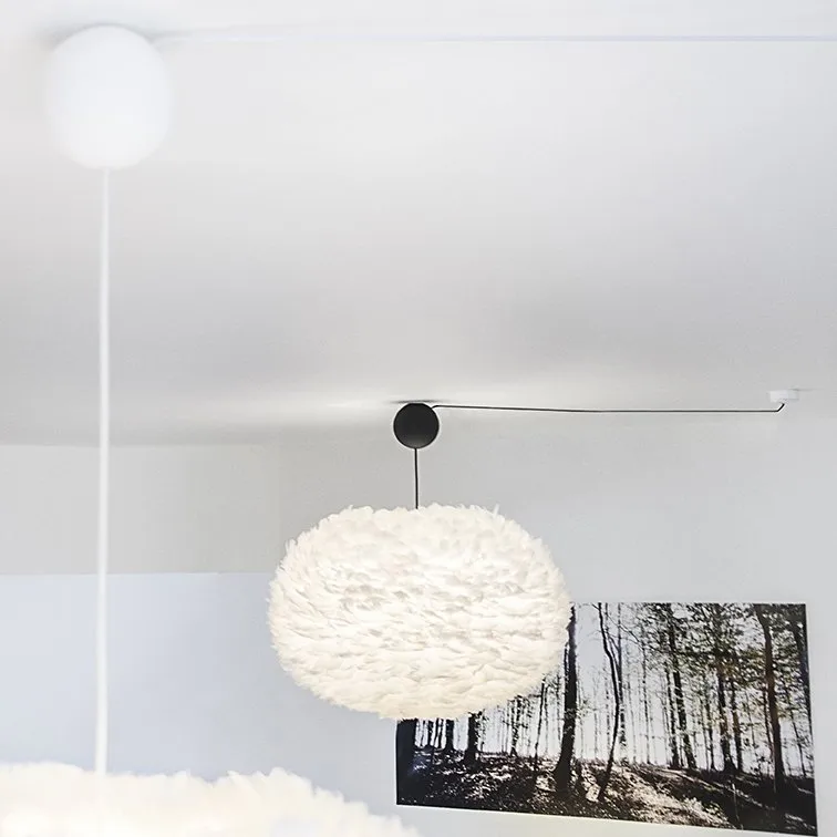 Cannonball ceiling cup with cord, black Umage