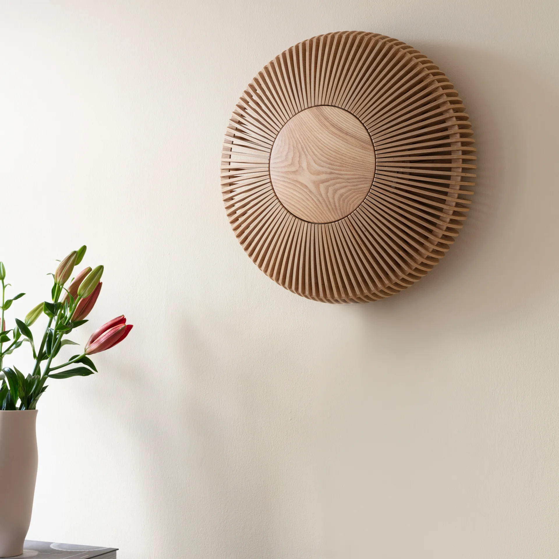 Clava Up wall lamp large, Oak Umage