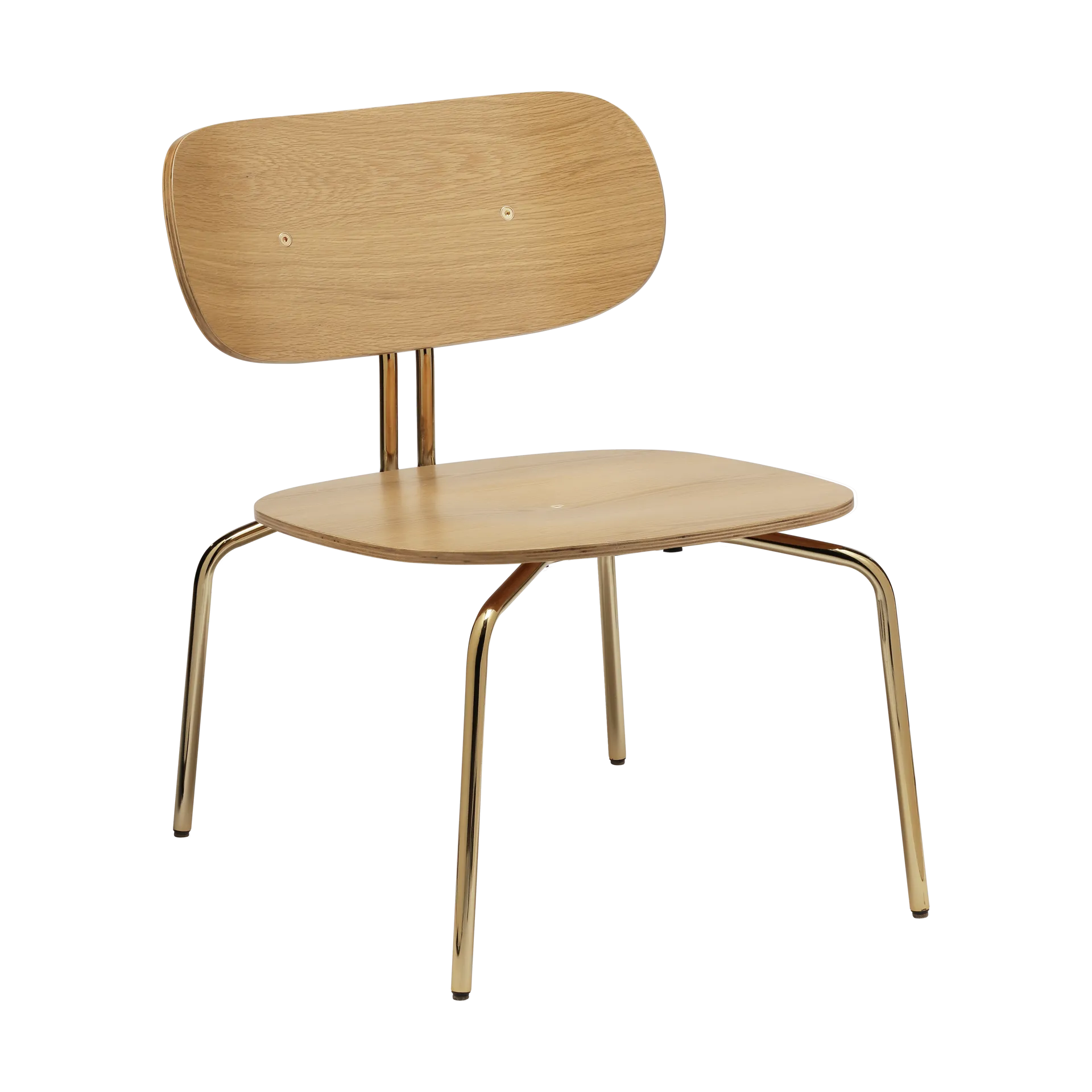 Curious lounge chair, Oak-brass Umage