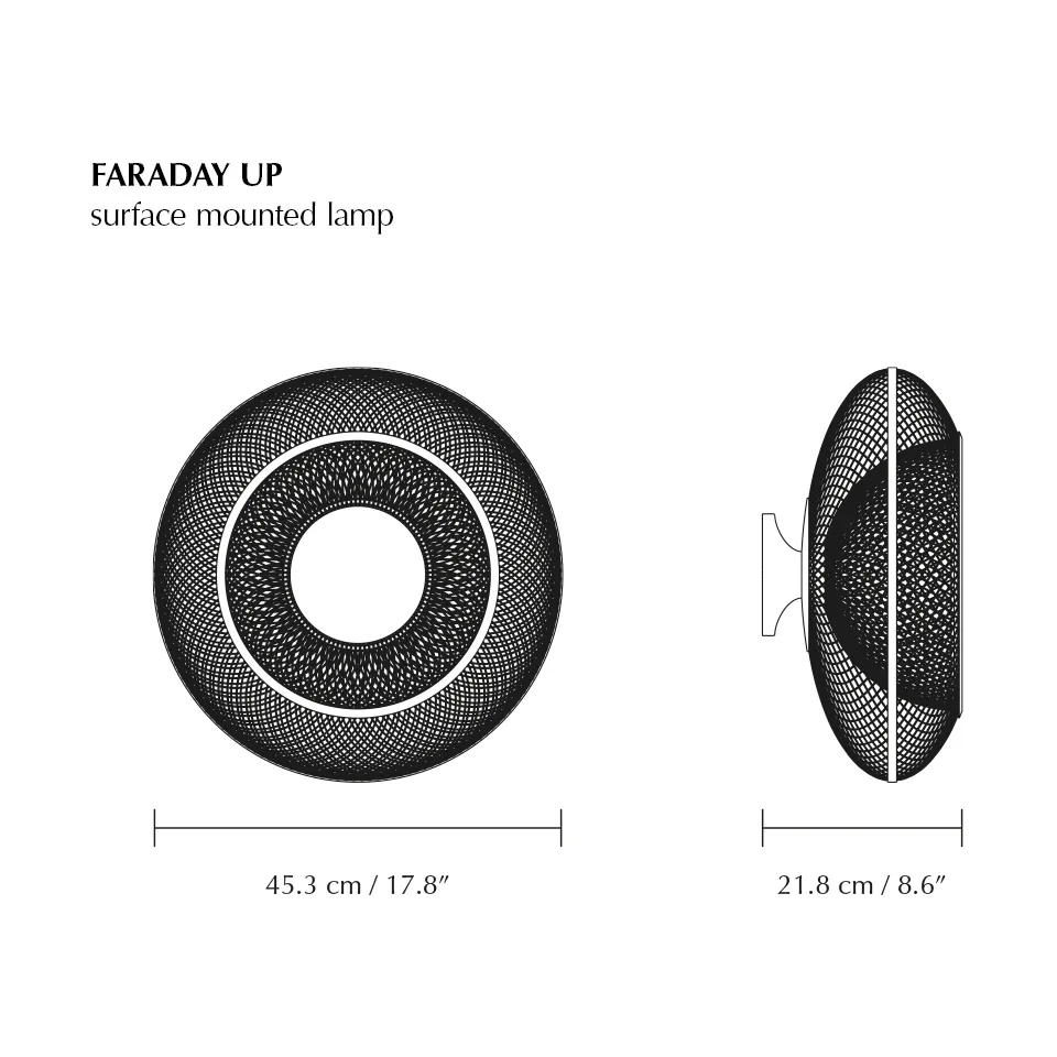 Faraday Up medium ceiling light, Brushed Brass Umage