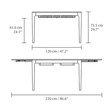 Heart'n'Soul dining table 90x120 cm - Oak-cloud grey - Umage