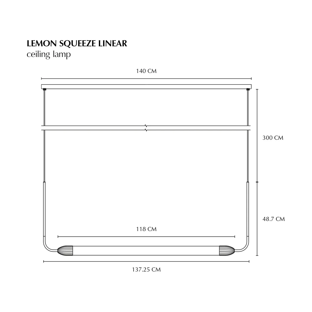 Lemon Squeeze linear pendant, Polished steel Umage