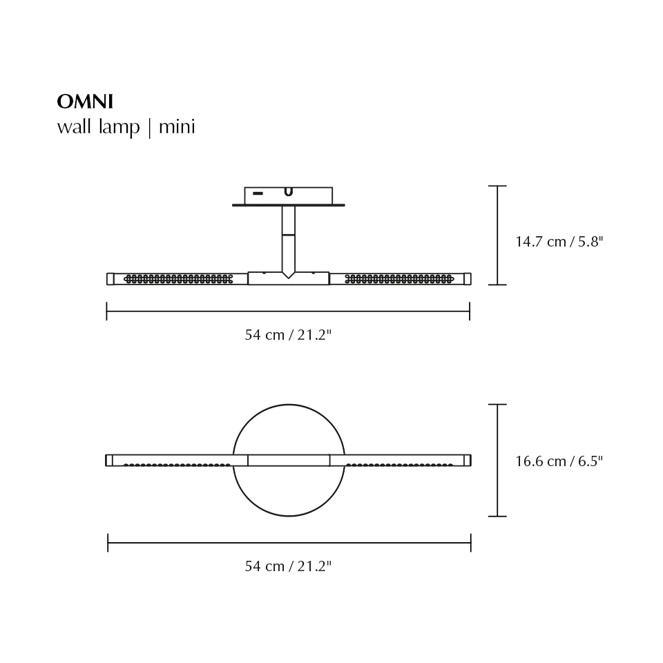 Omni wall wall lamp mini, Black Umage