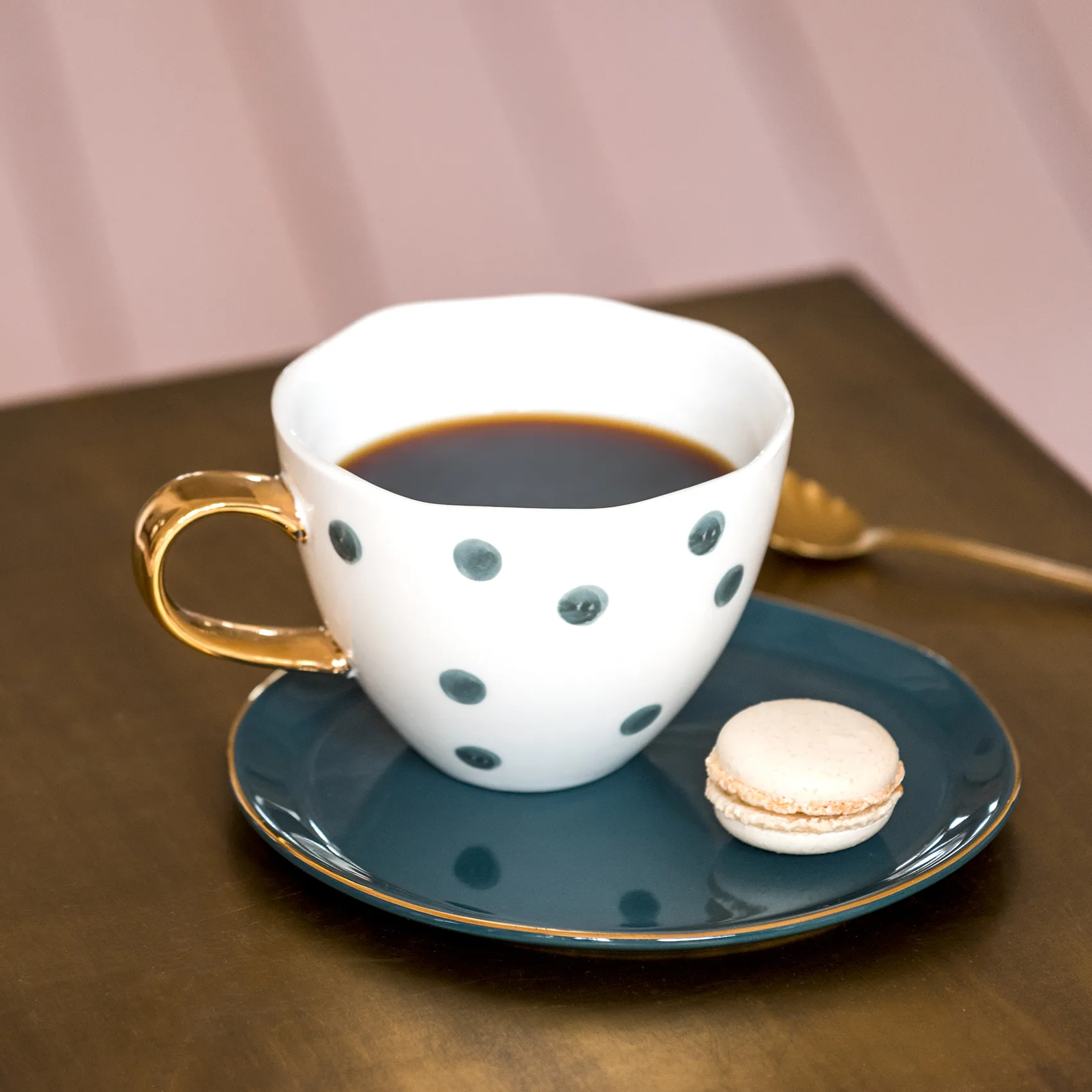 Good Morning mug cappuccino 30 cl white, small dots URBAN NATURE CULTURE