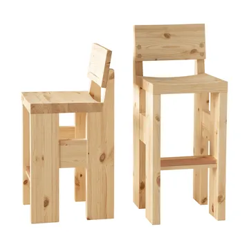 001 Bar Stool bar stool - Matte oiled-waxed pine, 65 cm - Vaarnii