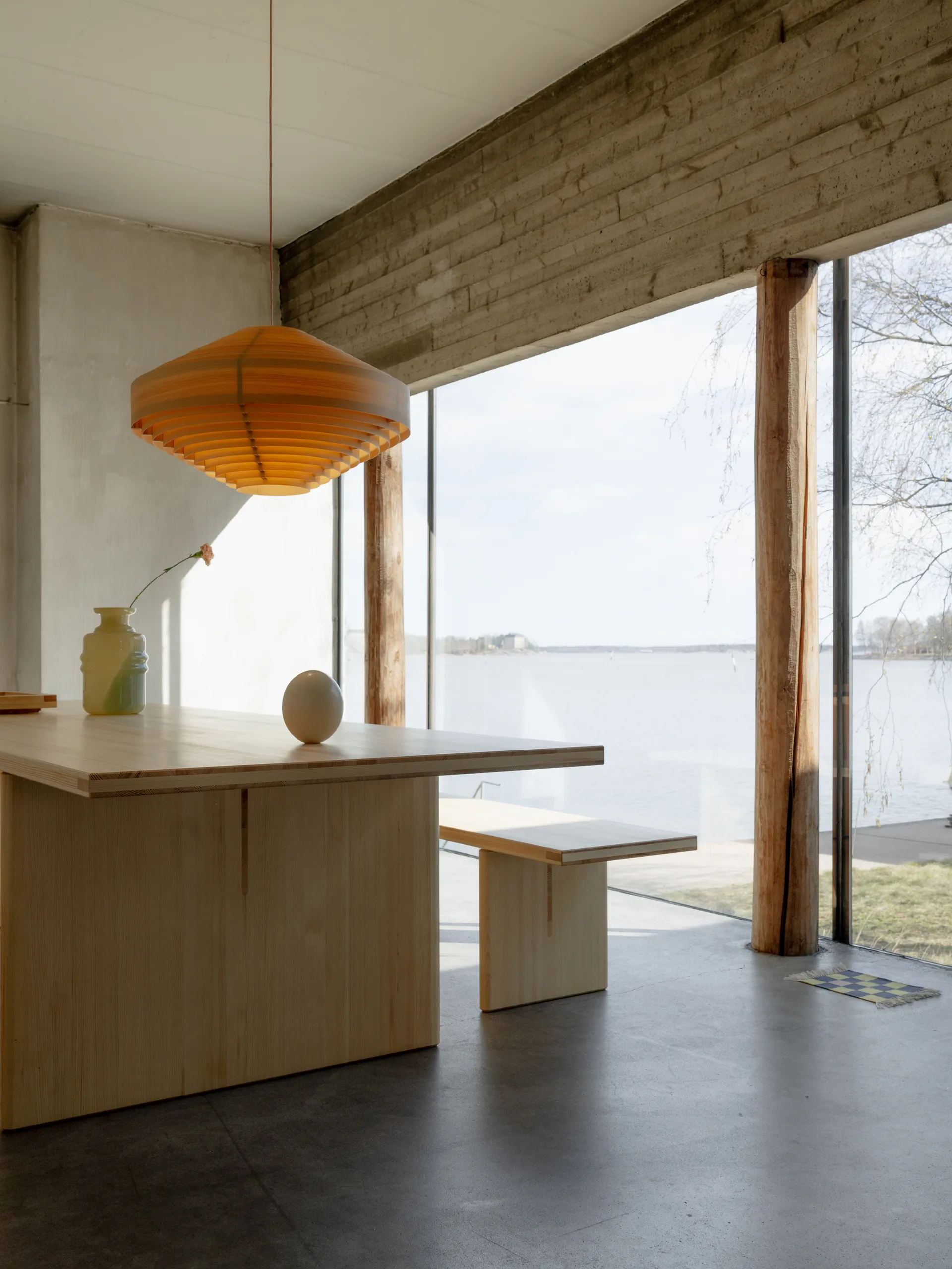 012 Kolmio Dining Table table, Matte oil-waxed pine, 227x95x72 cm Vaarnii