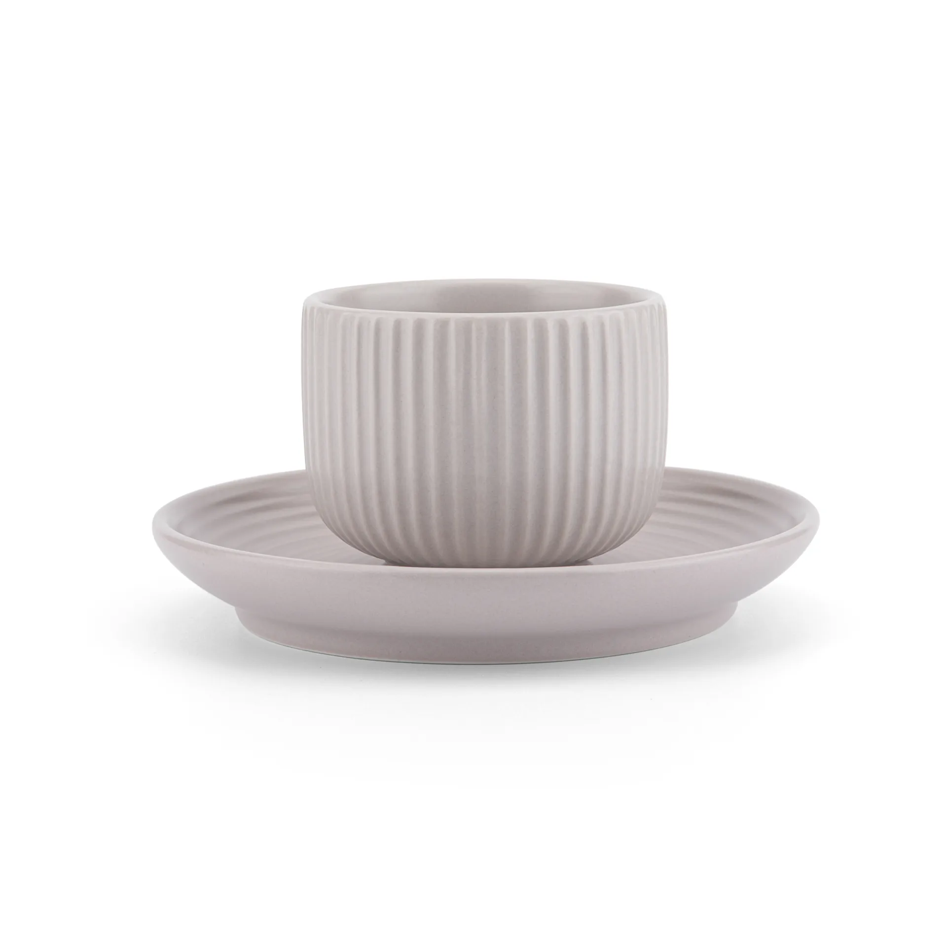 Duga espresso cup with saucer 4-pack, White. sandgrey. antracit. black Vargen & Thor