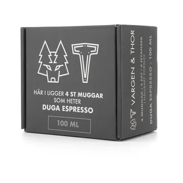 Duga espresso cup with saucer 4-pack - White. sandgrey. antracit. black - Vargen & Thor