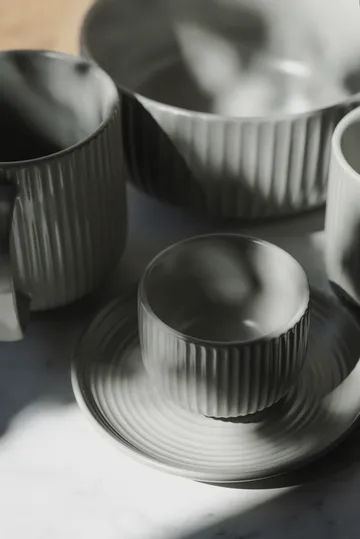 Duga espresso cup with saucer 4-pack - White. sandgrey. antracit. black - Vargen & Thor