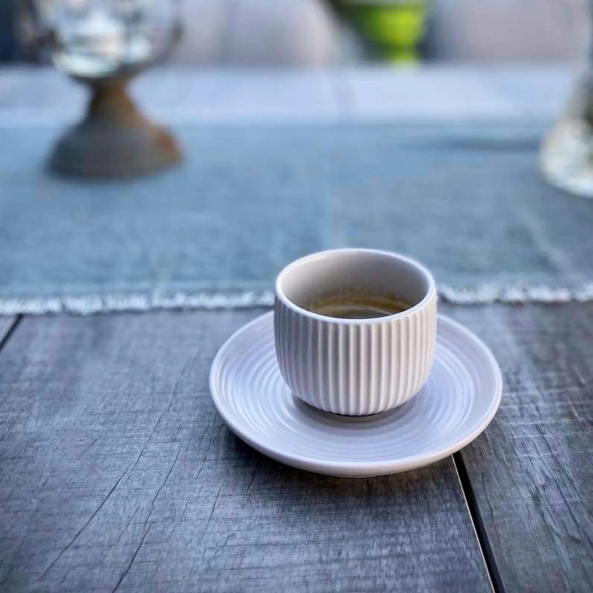 Duga espresso cup with saucer 4-pack, White. sandgrey. antracit. black Vargen & Thor