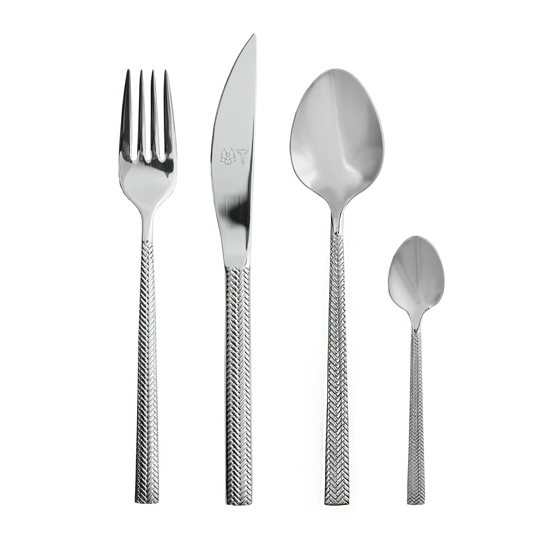 Glöd cutlery 16 pieces, Fishbone pattern Vargen & Thor