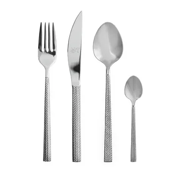 Glöd cutlery 16 pieces - Fishbone pattern - Vargen & Thor