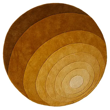 Luna rug Ø120 cm - Dark yellow - Verpan