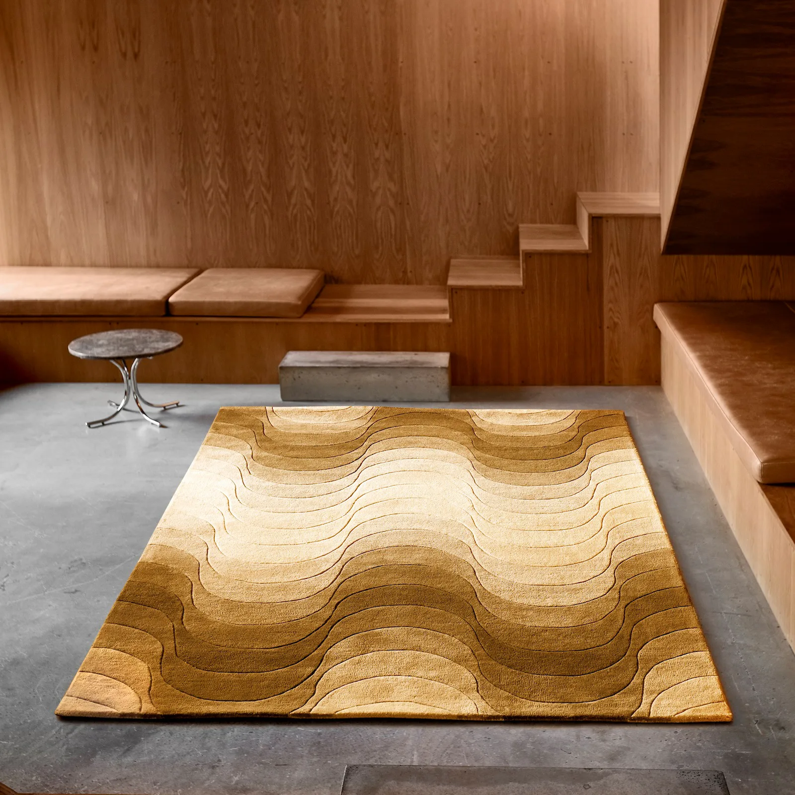 Wave rug 170x240 cm, Yellow Verpan