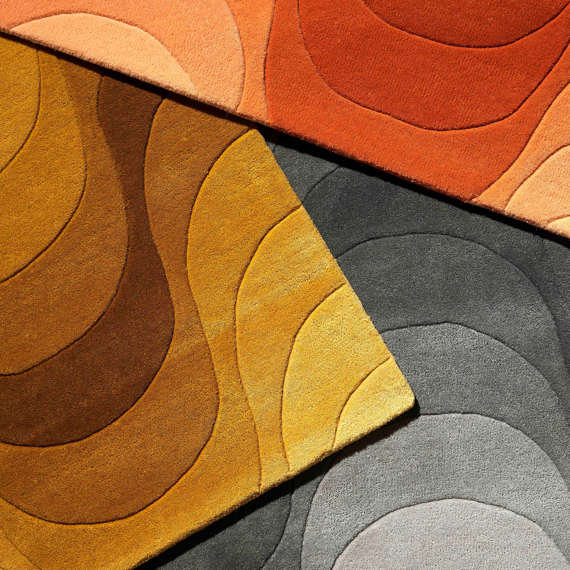 Wave rug 170x240 cm, Yellow Verpan