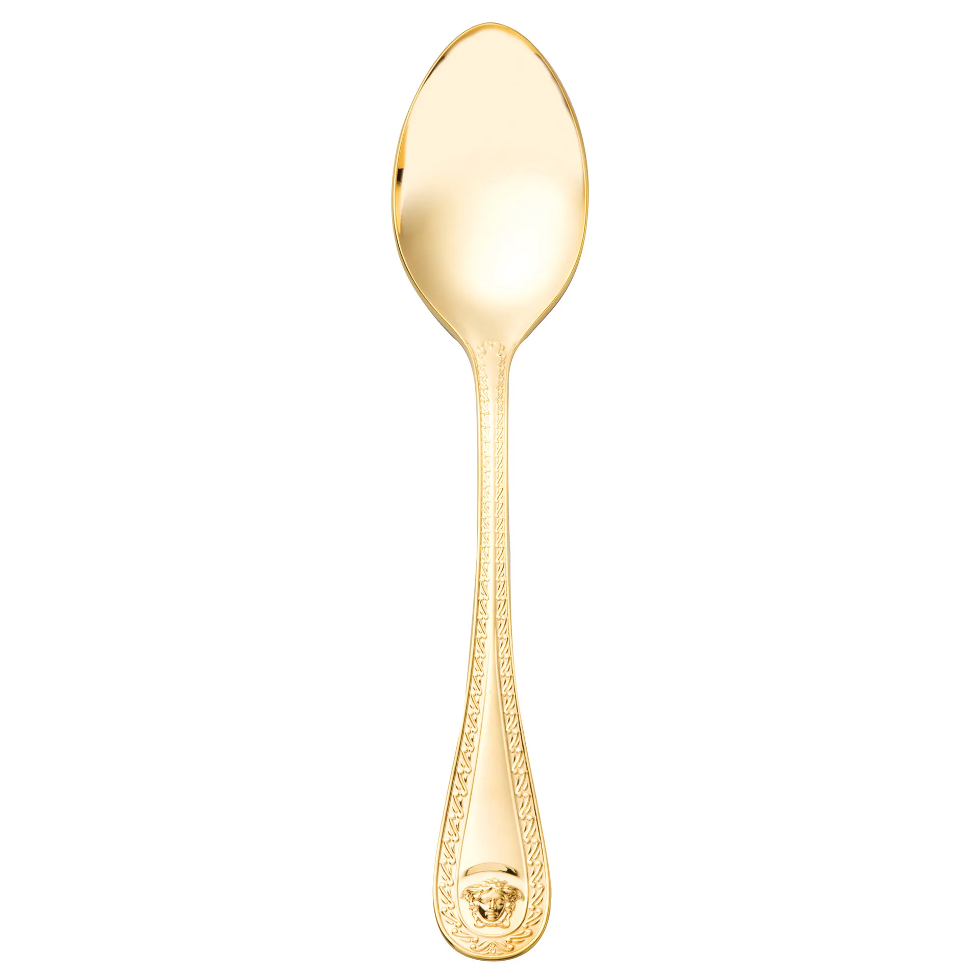 Versace Medusa serving spoon, Gold plated Versace