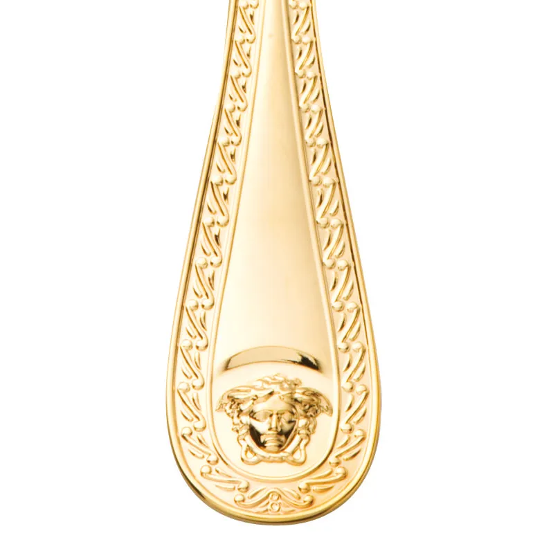 Versace Medusa serving spoon, Gold plated Versace