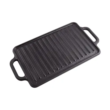 Cast iron reversible griddle 21x33 cm - Black - Victoria
