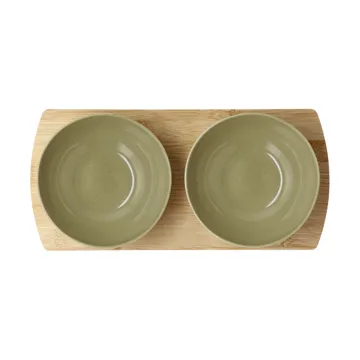 Shoku bamboo tray with 2 bowls - Pure Green - Villa Collection