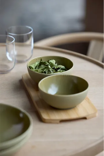 Shoku bamboo tray with 2 bowls - Pure Green - Villa Collection
