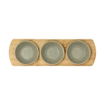 Shoku bamboo tray with 3 bowls - Pure Green - Villa Collection