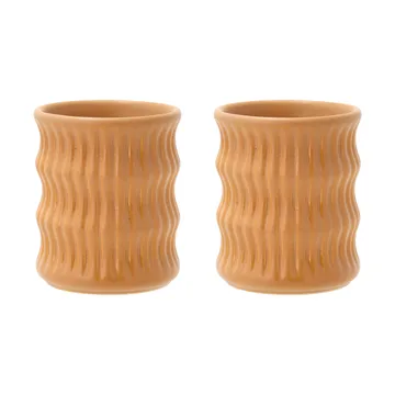 Styles mug with ribbed pattern 30 cl 2-pack - Amber - Villa Collection