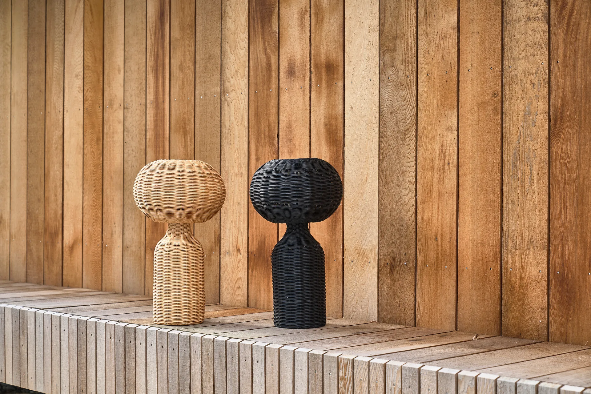 Werna table lamp rattan Ø30 cm, Black Villa Collection