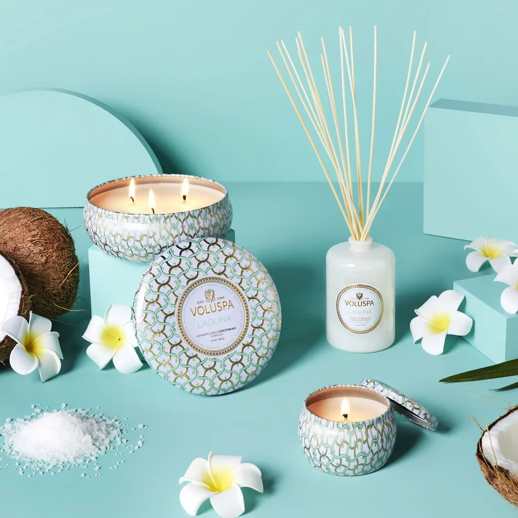 Maison Blanc 3-wick Tin scented 40 hours, Laguna Voluspa
