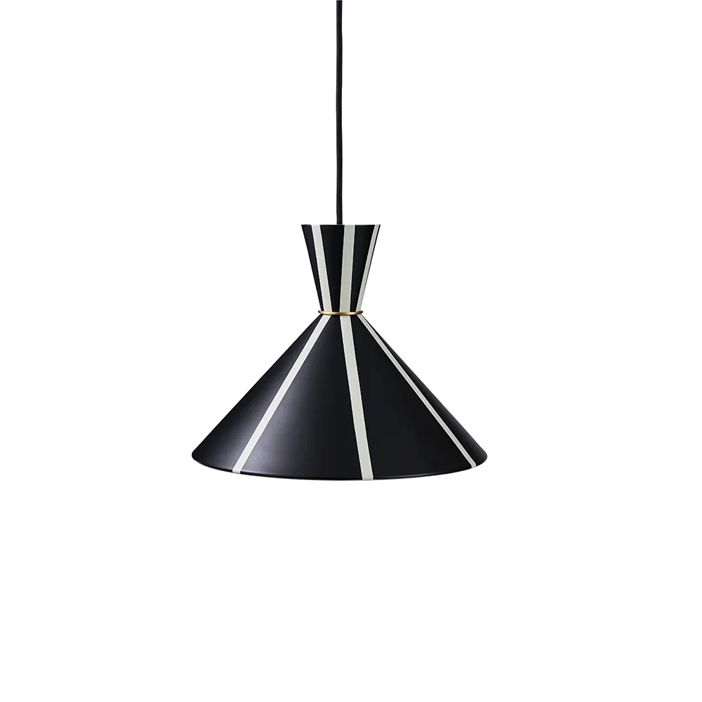 Bloom pendant lamp, Black noir/warm white, stripe Warm Nordic