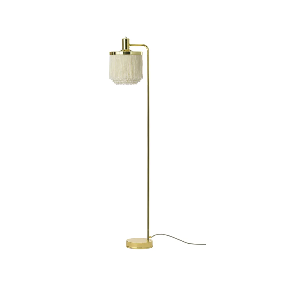 Fringe floor lamp, Cream white, brass plated steel Warm Nordic