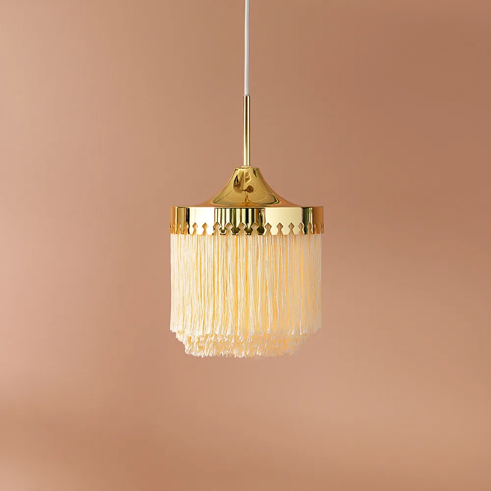 Fringe pendant lamp, Cream white, small Warm Nordic