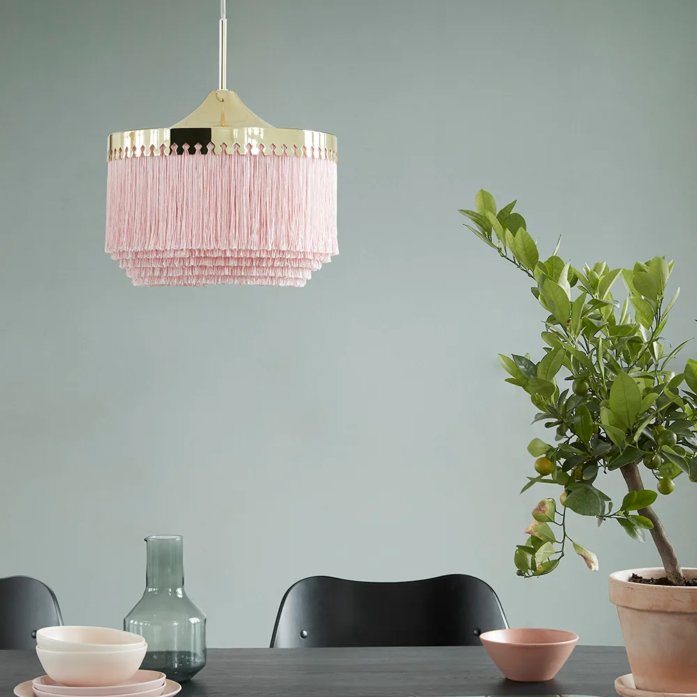 Fringe pendant lamp, Cream white, small Warm Nordic