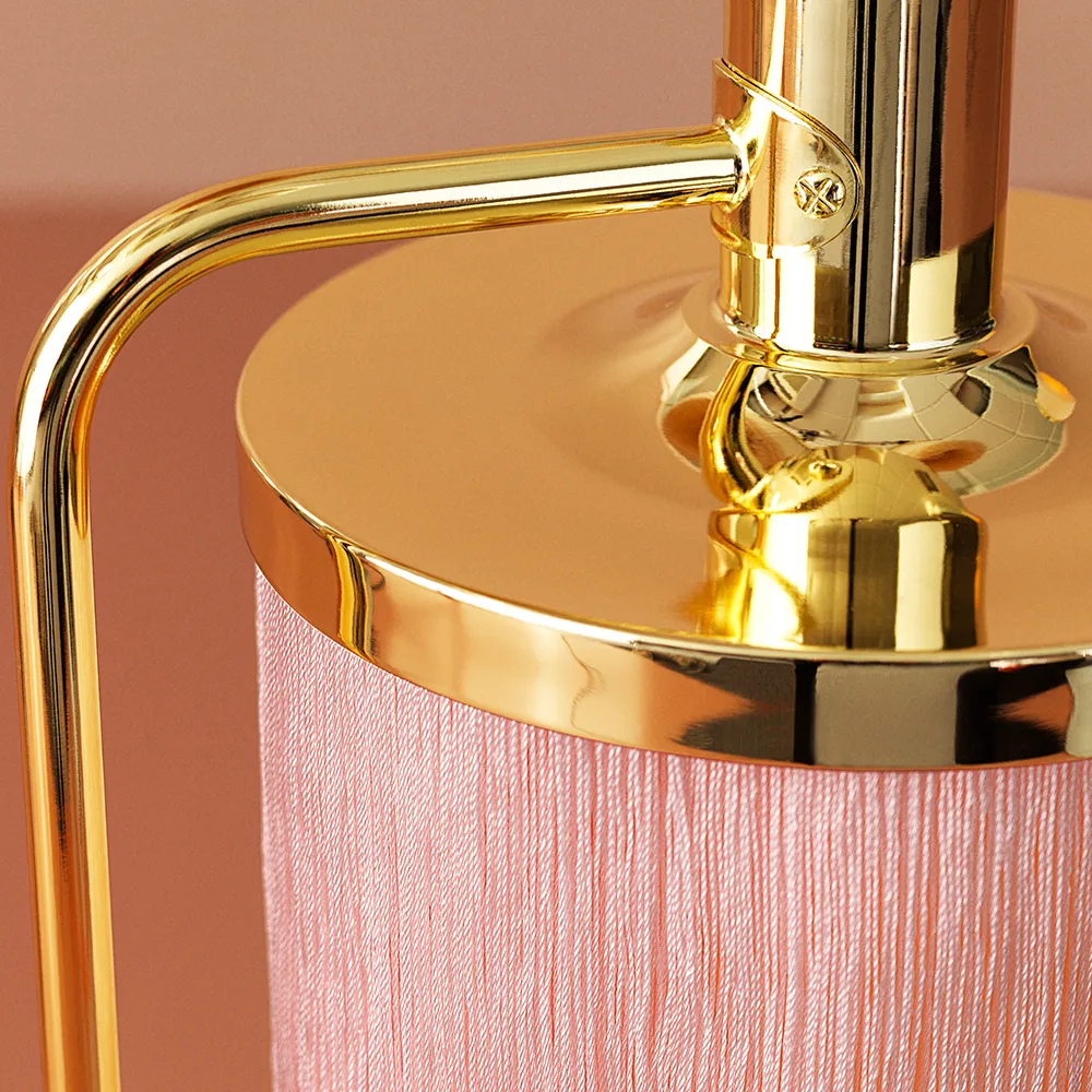 Fringe table lamp, Pale pink Warm Nordic