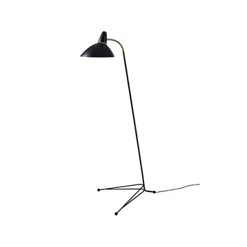 Lightsome floor lamp - Black noir, brass detail - Warm Nordic
