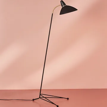 Lightsome floor lamp - Black noir, brass detail - Warm Nordic