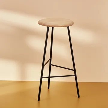 Pebble barstool - Ash oil, h.65, black legs - Warm Nordic