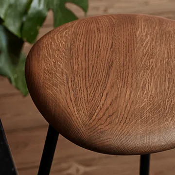 Pebble barstool - Ash oil, h.65, black legs - Warm Nordic