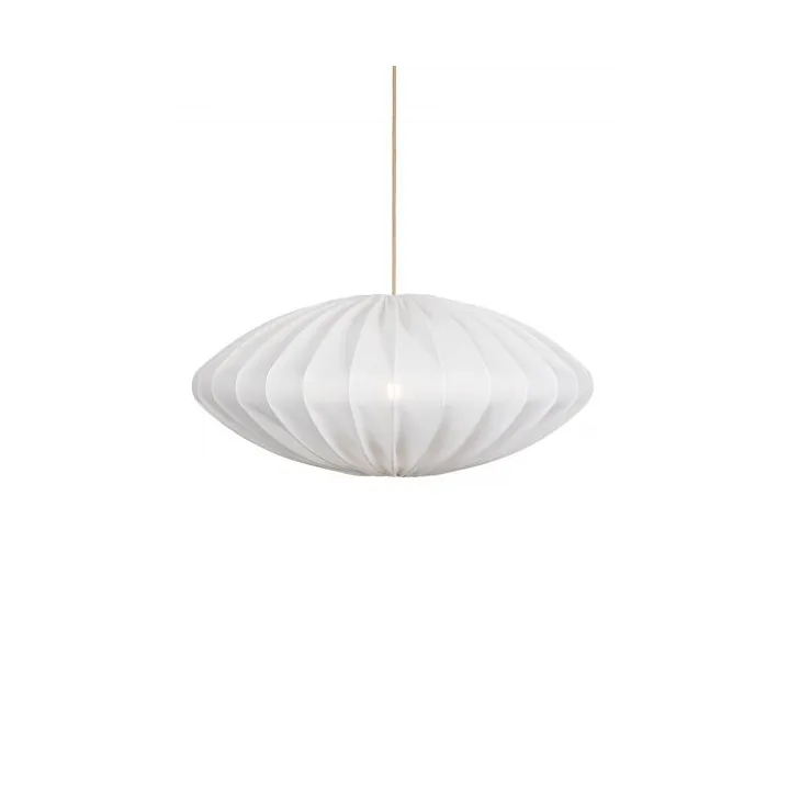 Ellipse Linen Pendant Ceiling Lamp Ø80 cm, White Watt & Veke