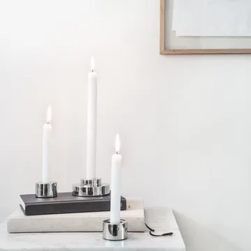 Helix candlestick 2-pack - smooth chrome - Watt & Veke