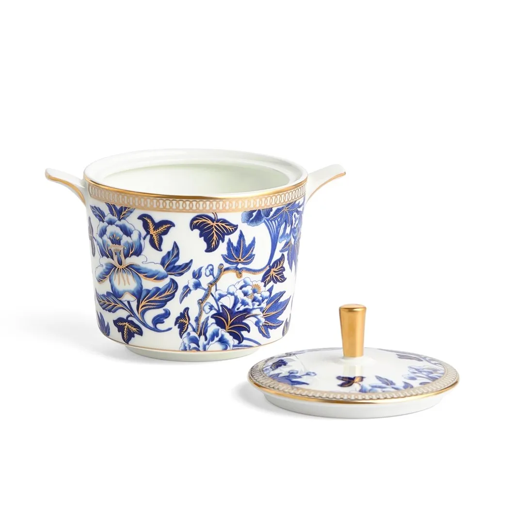 Hibiscus sugar bowl, Floral Wedgwood